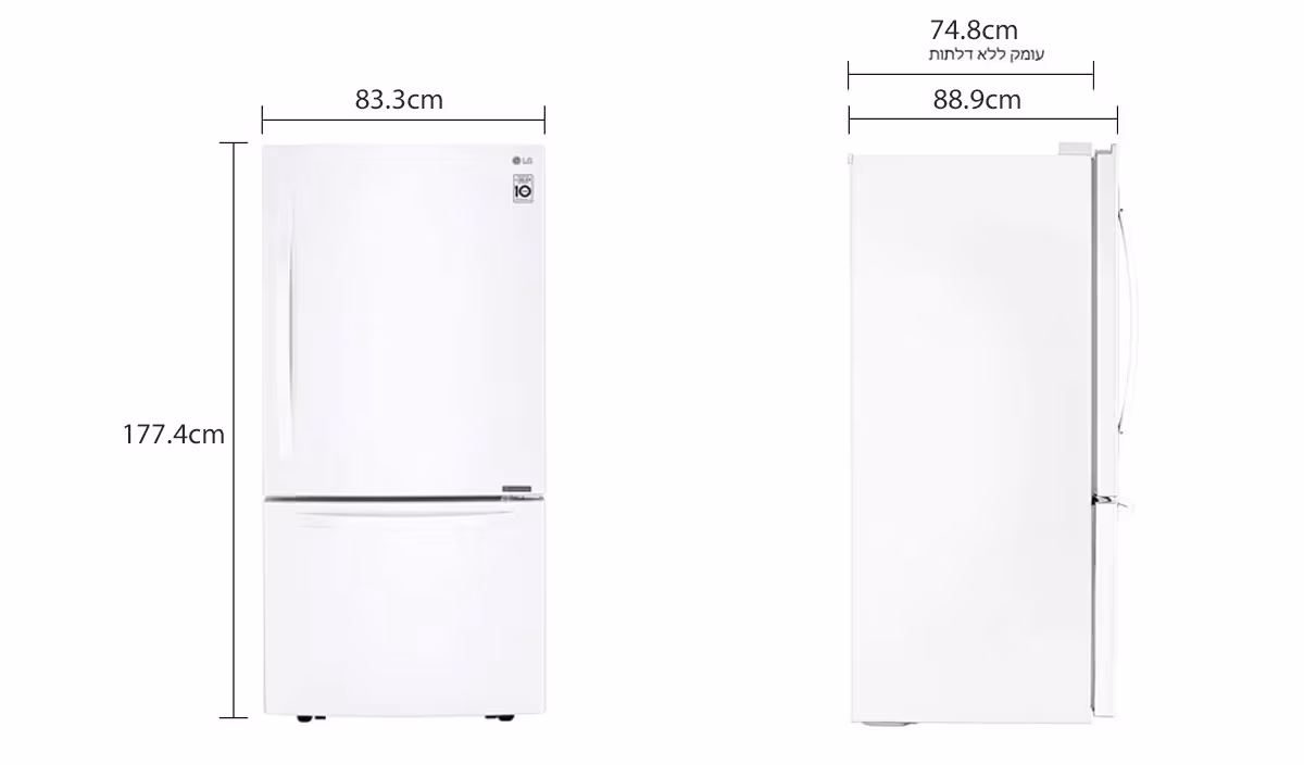 מקרר מקפיא תחתון LG לבן 720 ליטר GM-859RWCE – תמונה 5