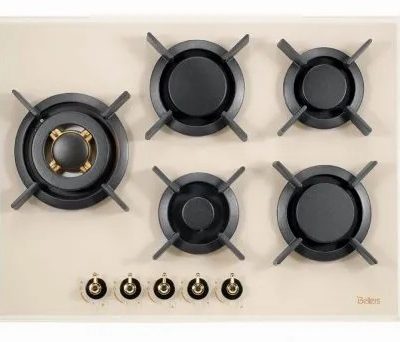 כיריים גז 70 ס"מ זכוכית קרם כפרי 5 להבות בלרס Bellers דגם BL70RSCG