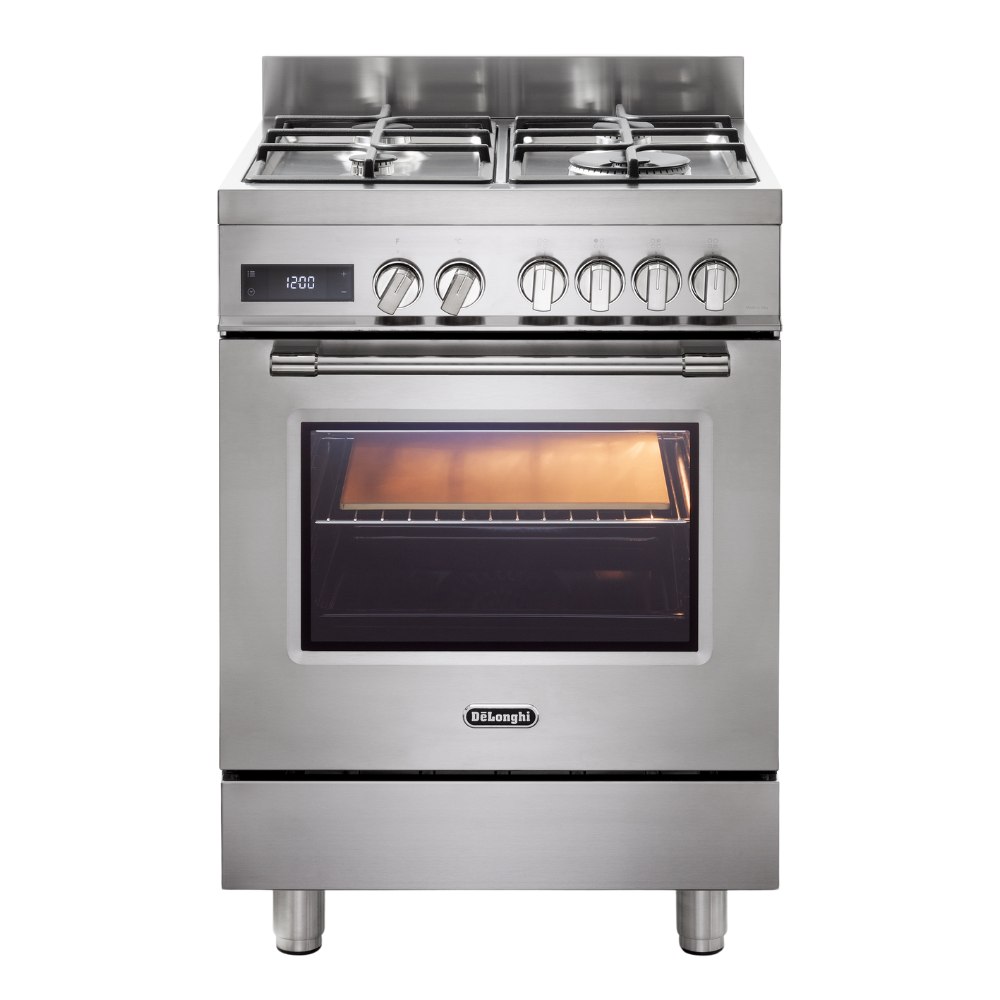 תנור משולב כיריים 4 להבות גז 60 ס"מ נירוסטה Delonghi PRO66MXLPZ – תמונה 4