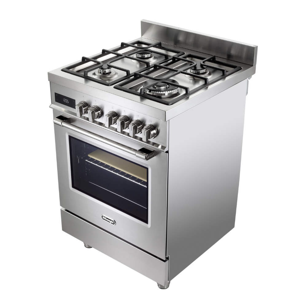 תנור משולב כיריים 4 להבות גז 60 ס"מ נירוסטה Delonghi PRO66MXLPZ – תמונה 2