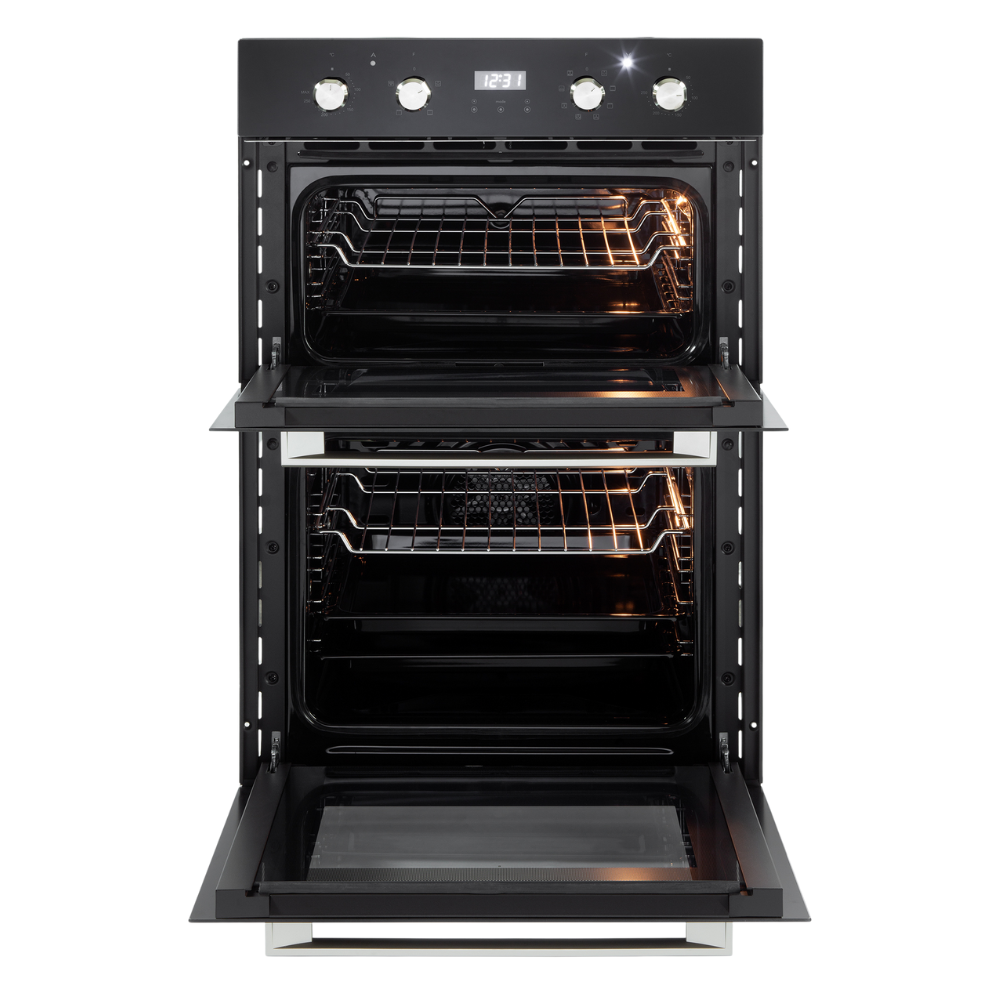 תנור בנוי דו תאי 60 ס"מ זכוכית שחורה דגם DeLonghi DBIS87EDN – תמונה 2