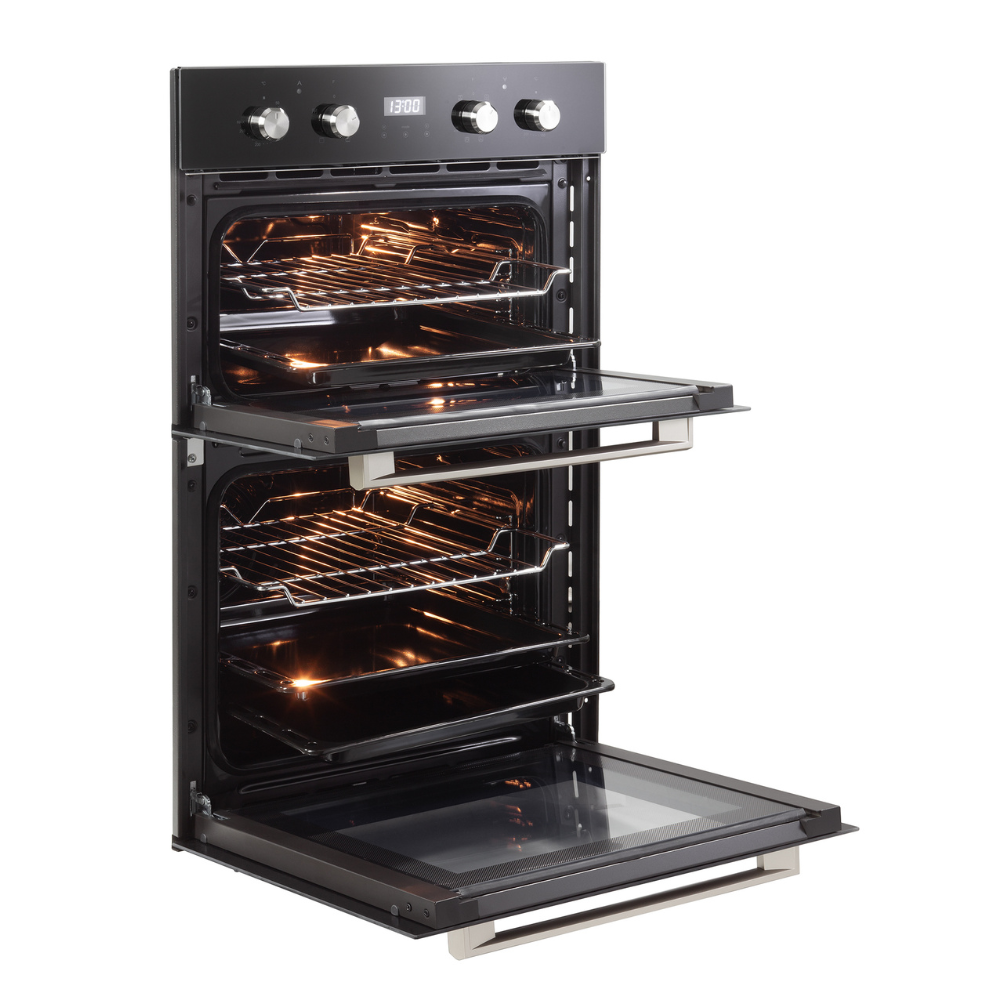 תנור בנוי דו תאי 60 ס"מ זכוכית שחורה דגם DeLonghi DBIS87EDN – תמונה 3
