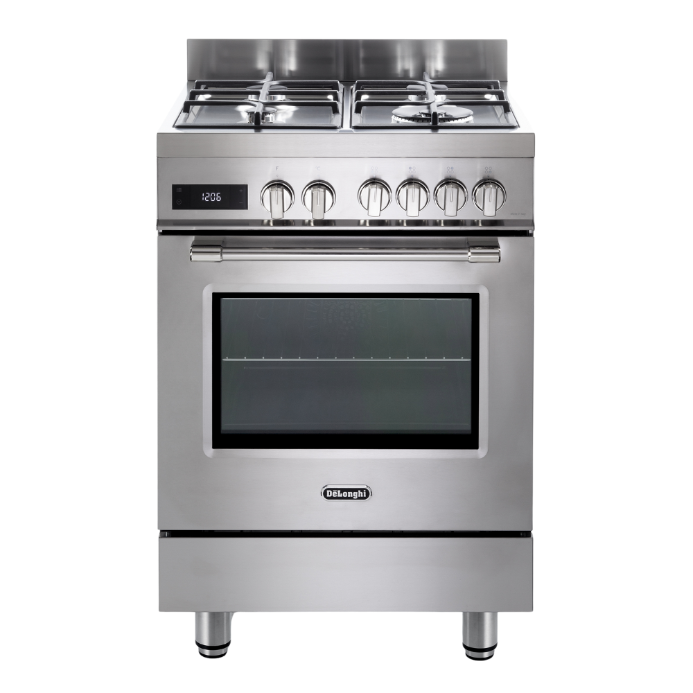 תנור משולב כיריים 4 להבות גז 60 ס"מ נירוסטה Delonghi PRO66MXLPZ
