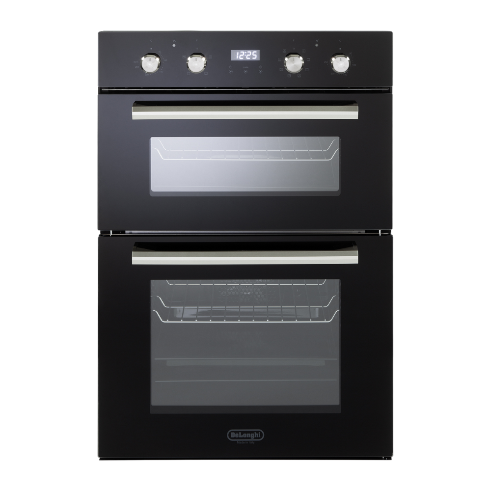 תנור בנוי דו תאי 60 ס"מ זכוכית שחורה דגם DeLonghi DBIS87EDN
