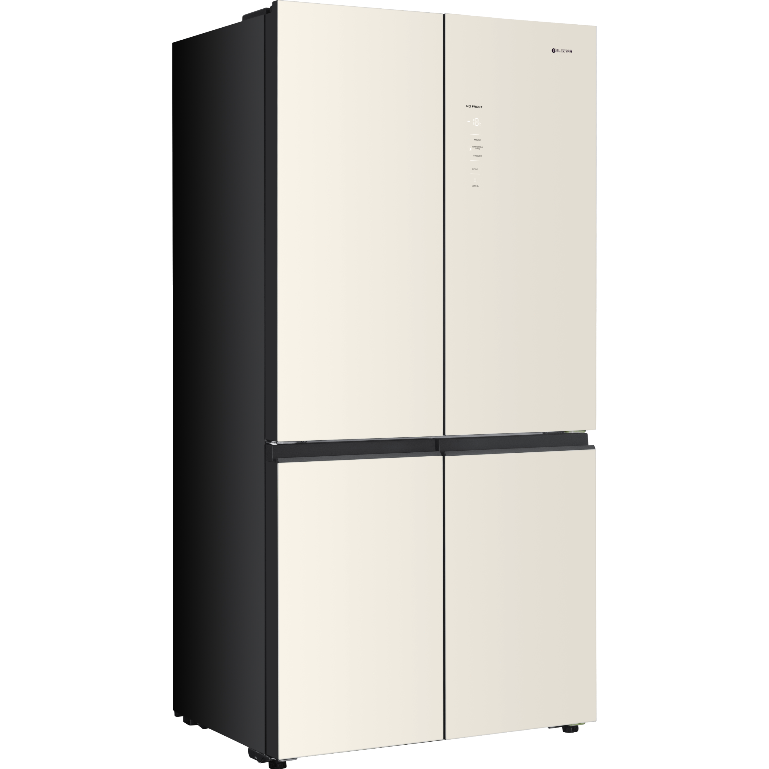 מקרר 4 דלתות מקפיא תחתון 600 ליטר נטו Electra EL685GBG עם מפסק תאורה באישור מכון צומת - גימור זכוכית בז' אחריות ע"י היבואן הרשמי – תמונה 2