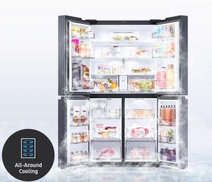 מקרר 4 דלתות 649 ליטר עם יצרן קרח אוטומטי Samsung RF62C7058SR מהדרין - גימור נירוסטה אחריות ע"י סמסונג ישראל  Mark Shop