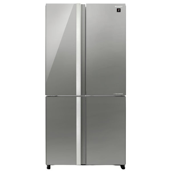 מקרר 4 דלתות מקפיא תחתון 611 ליטר נטו Sharp SJ8841 - גימור זכוכית אפורה אחריות ע"י היבואן הרשמי