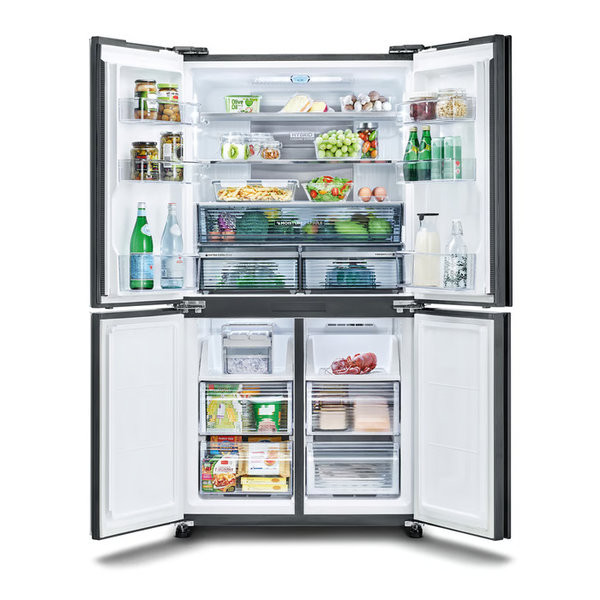 מקרר 4 דלתות מקפיא תחתון 525 ליטר נטו Sharp SJ-8570-SL עם התקן שבת מובנה - גימור נירוסטה מושחרת אחריות ע"י היבואן הרשמי – תמונה 3