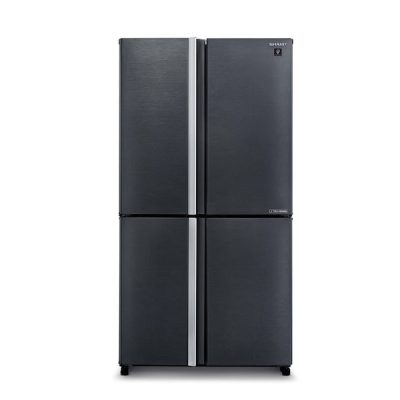 מקרר 4 דלתות מקפיא תחתון 525 ליטר נטו Sharp SJ-8570-SL עם התקן שבת מובנה - גימור נירוסטה מושחרת אחריות ע"י היבואן הרשמי