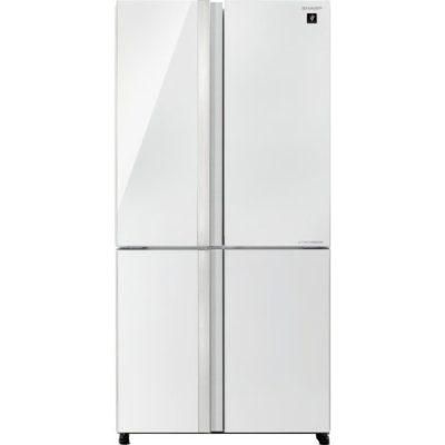 מקרר 4 דלתות 611 ליטר נטו Sharp SJ-FSRN87WH - גימור זכוכית לבנה אחריות ע"י היבואן הרשמי