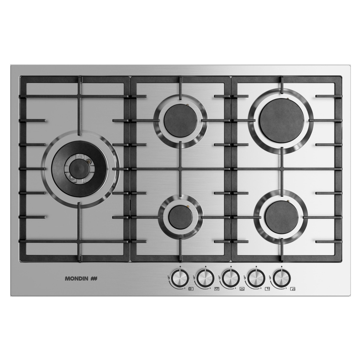 כיריים גז 75 ס"מ שטוחות MONDIN FB755VPGL-inox